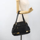 Chloe Hand Bag Leather Black Gold Auth BA11087-25