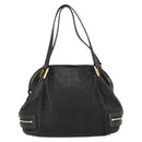 Chloe Hand Bag Leather Black Gold Auth BA11087-3