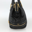 Chloe Hand Bag Leather Black Gold Auth BA11087-5
