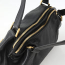 Chloe Hand Bag Leather Black Gold Auth BA11087-6