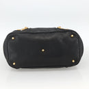 Chloe Hand Bag Leather Black Gold Auth BA11087-9