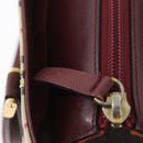 BURBERRY Nova Check Hand Bag Canvas Beige Red gold Auth BA11091-10