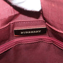 BURBERRY Nova Check Hand Bag Canvas Beige Red gold Auth BA11091-17