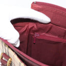 BURBERRY Nova Check Hand Bag Canvas Beige Red gold Auth BA11091-20