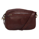 CARTIER Must Line Shoulder Bag Leather Bordeaux Gold Auth BA111-1