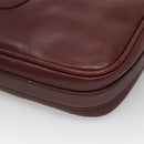 CARTIER Must Line Shoulder Bag Leather Bordeaux Gold Auth BA111-9