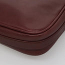CARTIER Must Line Shoulder Bag Leather Bordeaux Gold Auth BA111-15
