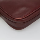 CARTIER Must Line Shoulder Bag Leather Bordeaux Gold Auth BA111-16
