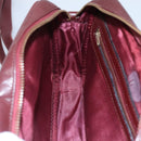 CARTIER Must Line Shoulder Bag Leather Bordeaux Gold Auth BA111-18