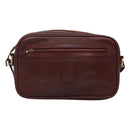 CARTIER Must Line Shoulder Bag Leather Bordeaux Gold Auth BA111-13