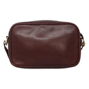 CARTIER Must Line Shoulder Bag Leather Bordeaux Gold Auth BA111-2