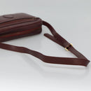 CARTIER Must Line Shoulder Bag Leather Bordeaux Gold Auth BA111-7