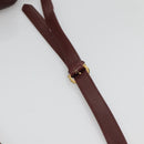 CARTIER Must Line Shoulder Bag Leather Bordeaux Gold Auth BA111-8