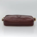 CARTIER Must Line Shoulder Bag Leather Bordeaux Gold Auth BA111-5