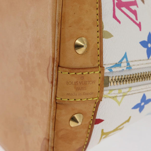 LOUIS VUITTON Monogram Multicolor Alma Hand Bag White M92647 LV Auth BA11105