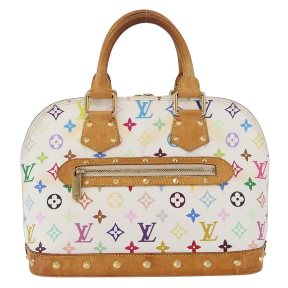 LOUIS VUITTON Monogram Multicolor Alma Hand Bag White M92647 LV Auth BA11105