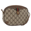GUCCI GG Supreme Web Sherry Line Bag PVC Beige Gold 89 02 066 Auth BA11106-1