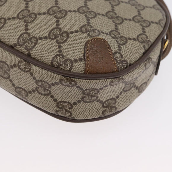 GUCCI GG Supreme Web Sherry Line Bag PVC Beige Gold 89 02 066 Auth BA11106