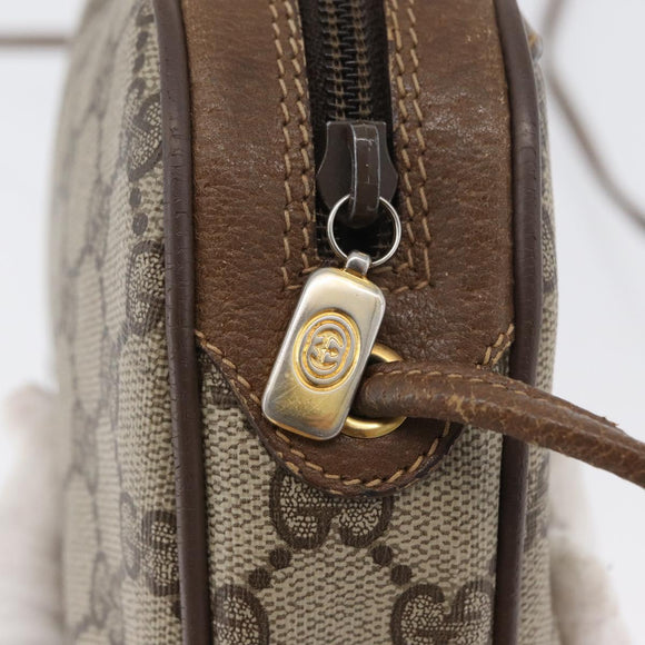 GUCCI GG Supreme Web Sherry Line Bag PVC Beige Gold 89 02 066 Auth BA11106