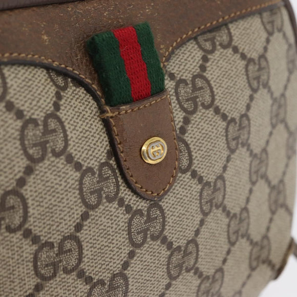 GUCCI GG Supreme Web Sherry Line Bag PVC Beige Gold 89 02 066 Auth BA11106