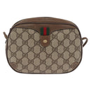 GUCCI GG Supreme Web Sherry Line Bag PVC Beige Gold 89 02 066 Auth BA11106-13