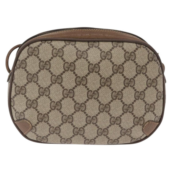 GUCCI GG Supreme Web Sherry Line Bag PVC Beige Gold 89 02 066 Auth BA11106