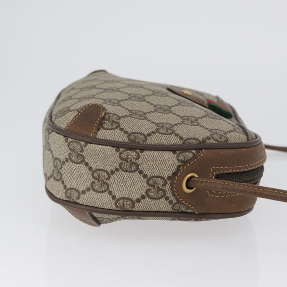 GUCCI GG Supreme Web Sherry Line Bag PVC Beige Gold 89 02 066 Auth BA11106