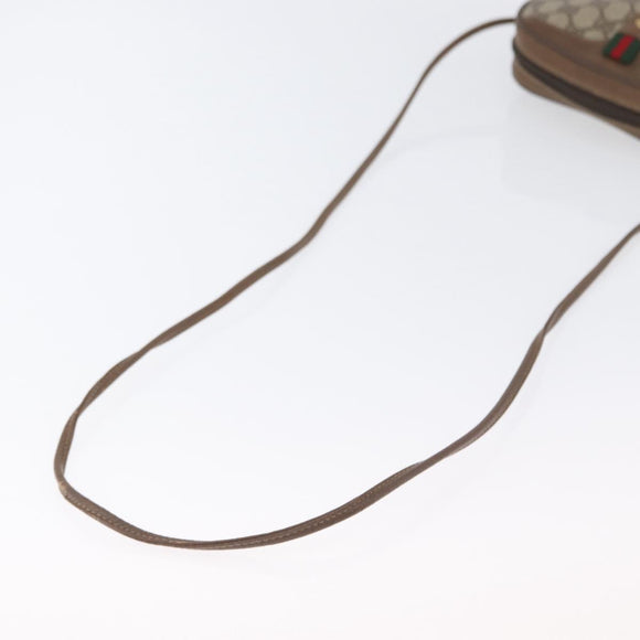 GUCCI GG Supreme Web Sherry Line Bag PVC Beige Gold 89 02 066 Auth BA11106