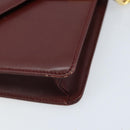 CARTIER Must Line Umhängetasche Leder Bordeaux Gold Auth BA11108-9