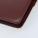 CARTIER Must Line Umhängetasche Leder Bordeaux Gold Auth BA11108-15