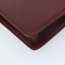 CARTIER Must Line Umhängetasche Leder Bordeaux Gold Auth BA11108-16