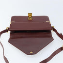 CARTIER Must Line Umhängetasche Leder Bordeaux Gold Auth BA11108-10