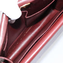 CARTIER Must Line Umhängetasche Leder Bordeaux Gold Auth BA11108-12
