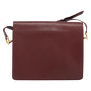 CARTIER Must Line Umhängetasche Leder Bordeaux Gold Auth BA11108-2