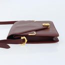 CARTIER Must Line Umhängetasche Leder Bordeaux Gold Auth BA11108-4