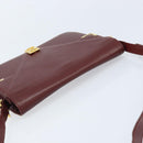 CARTIER Must Line Umhängetasche Leder Bordeaux Gold Auth BA11108-6