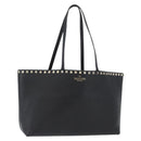 VALENTINO Rock Studs Tote Bag Leather Black Silver Auth BA11109-1