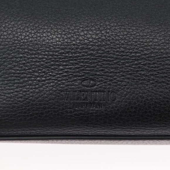 VALENTINO Rockstud Henkeltasche Leder Schwarz Silber Auth BA11109