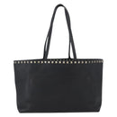 VALENTINO Rock Studs Tote Bag Leather Black Silver Auth BA11109-2