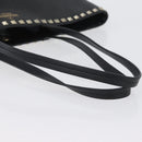 VALENTINO Rock Studs Tote Bag Leather Black Silver Auth BA11109-7