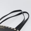 VALENTINO Rock Studs Tote Bag Leather Black Silver Auth BA11109-8