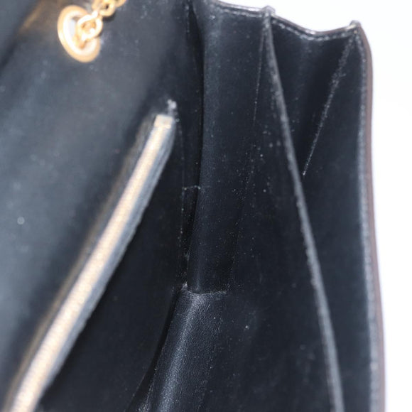 CELINE Large Flap Chain Shoulder Bag Leather Multicolor Gold Auth BA11111