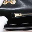 CELINE Large Flap Chain Shoulder Bag Leather Multicolor Gold Auth BA11111-24