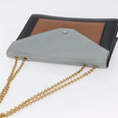 CELINE Large Flap Chain Shoulder Bag Leather Multicolor Gold Auth BA11111-6