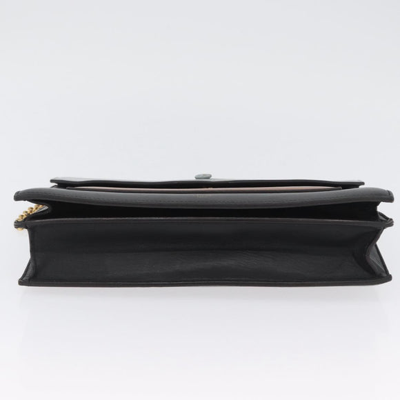 CELINE Large Flap Chain Shoulder Bag Leather Multicolor Gold Auth BA11111