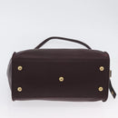 SAINT LAURENT petit cabas Hand Bag Leather 2way Purple Gold Auth BA11112-5