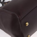 SAINT LAURENT petit cabas Hand Bag Leather 2way Purple Gold Auth BA11112-9