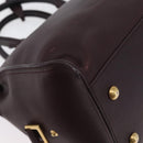SAINT LAURENT petit cabas Hand Bag Leather 2way Purple Gold Auth BA11112-17