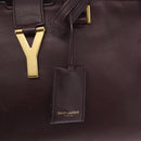 SAINT LAURENT petit cabas Hand Bag Leather 2way Purple Gold Auth BA11112-19
