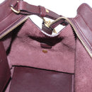 SAINT LAURENT petit cabas Hand Bag Leather 2way Purple Gold Auth BA11112-22